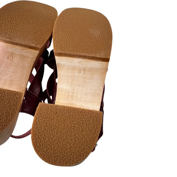 NEW Swedish Hasbeens Vivi Leather Clog Sandal Bordeaux  size 40 or 10 - Picture 7 of 12